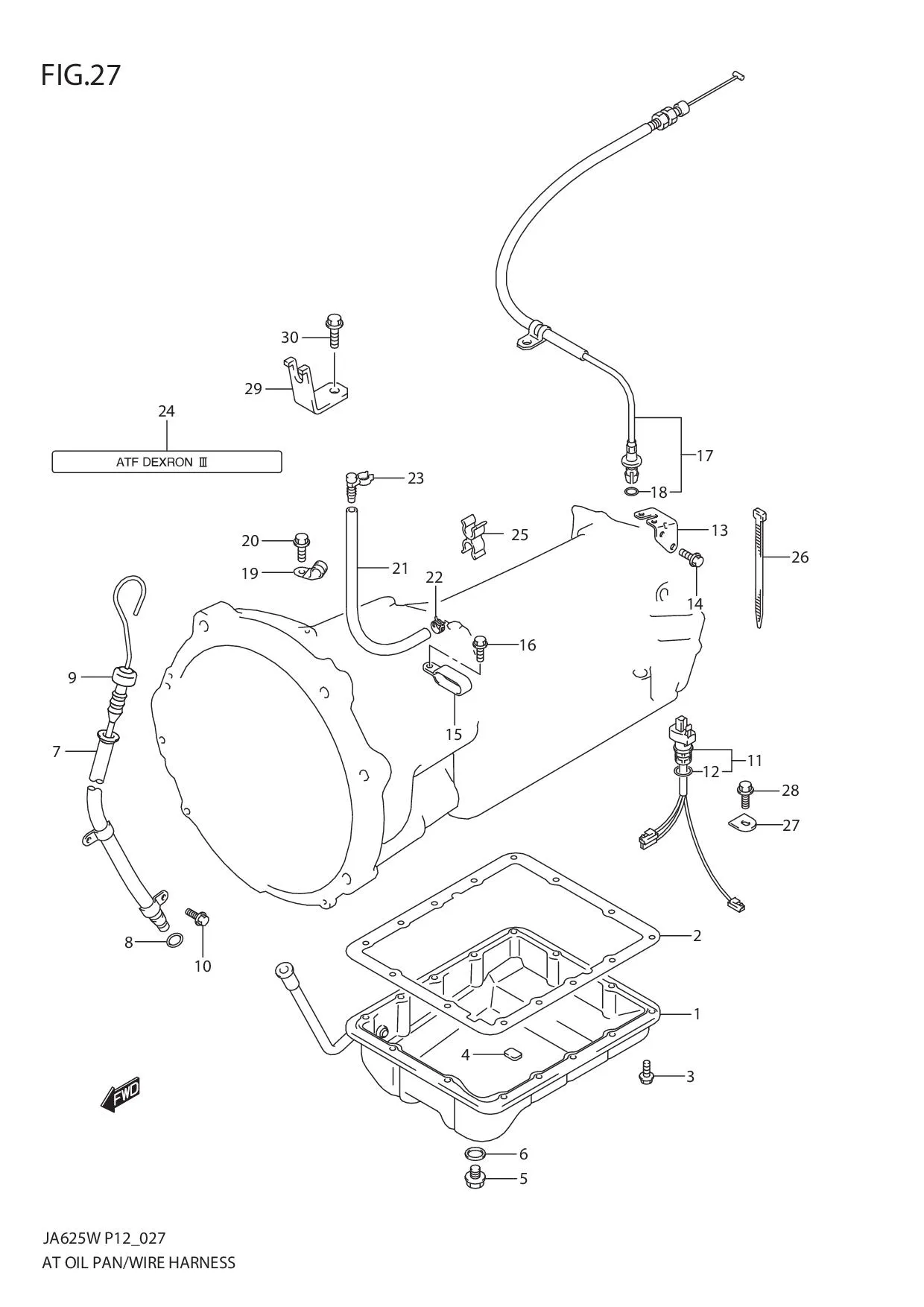 FIG.27 AT OIL PAN AND WIRE HARNESS