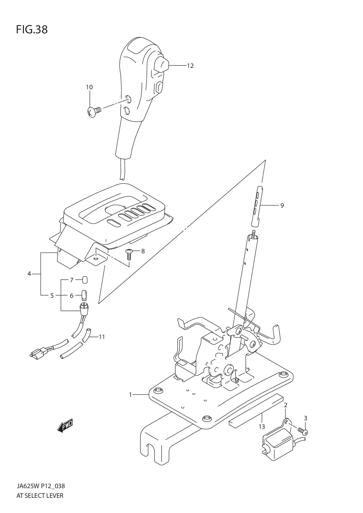 FIG.38 AT SELECT LEVER