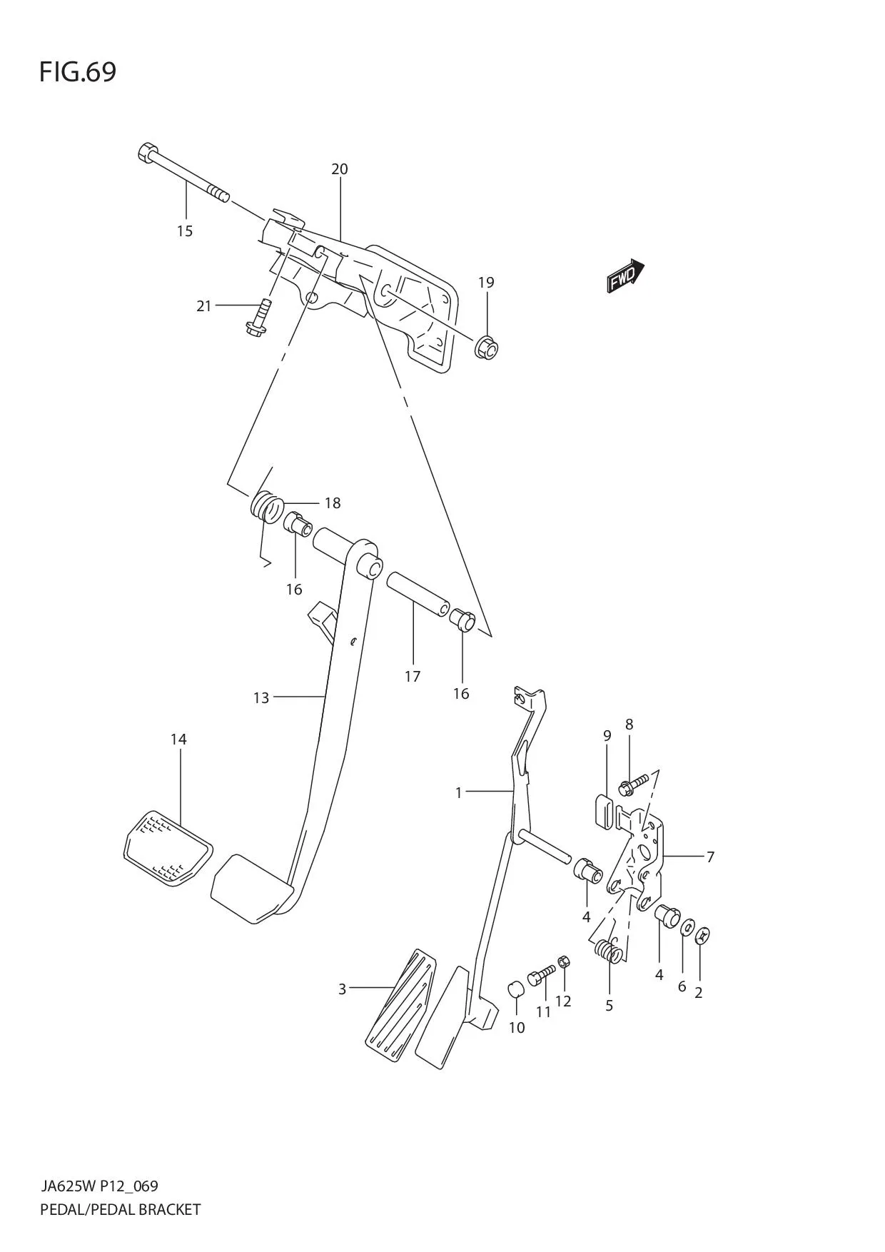 FIG.69 PEDAL AND PEDAL BRACKET
