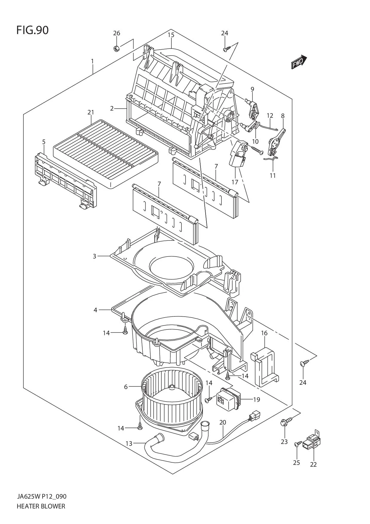 FIG.90 HEATER BLOWER