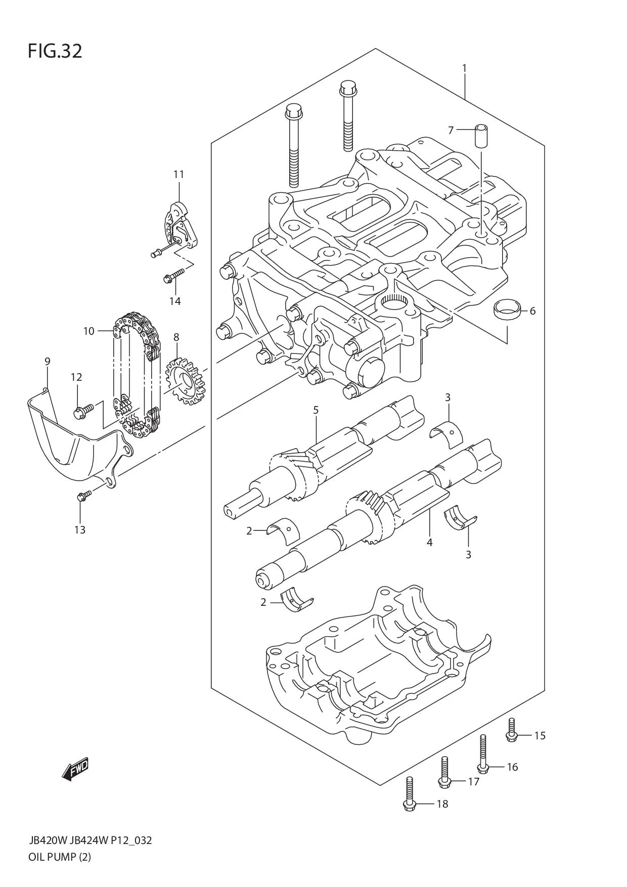 FIG.32 OIL PUMP (JB424W)