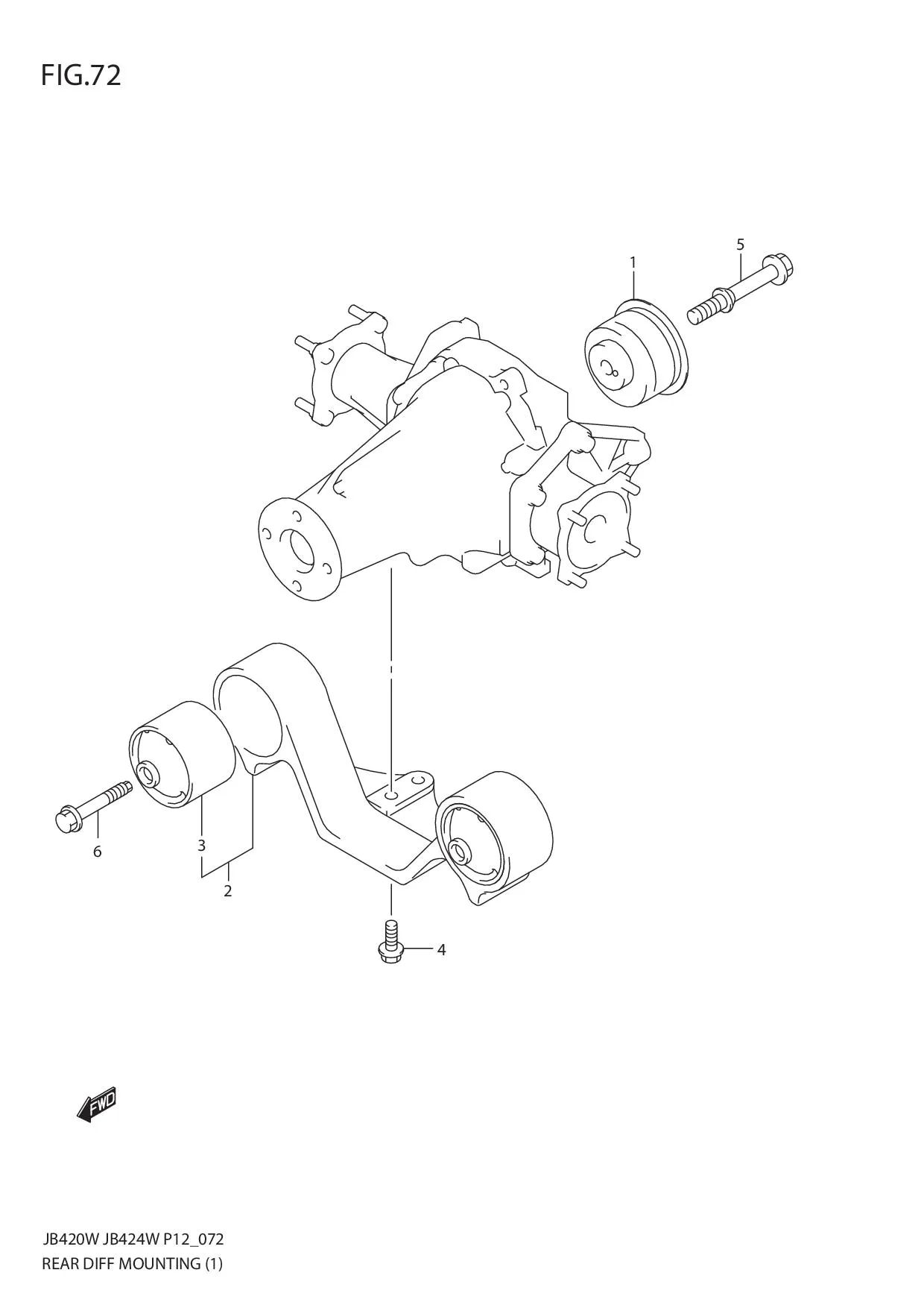 FIG.72 REAR DIFF MOUNTING (JB420W)