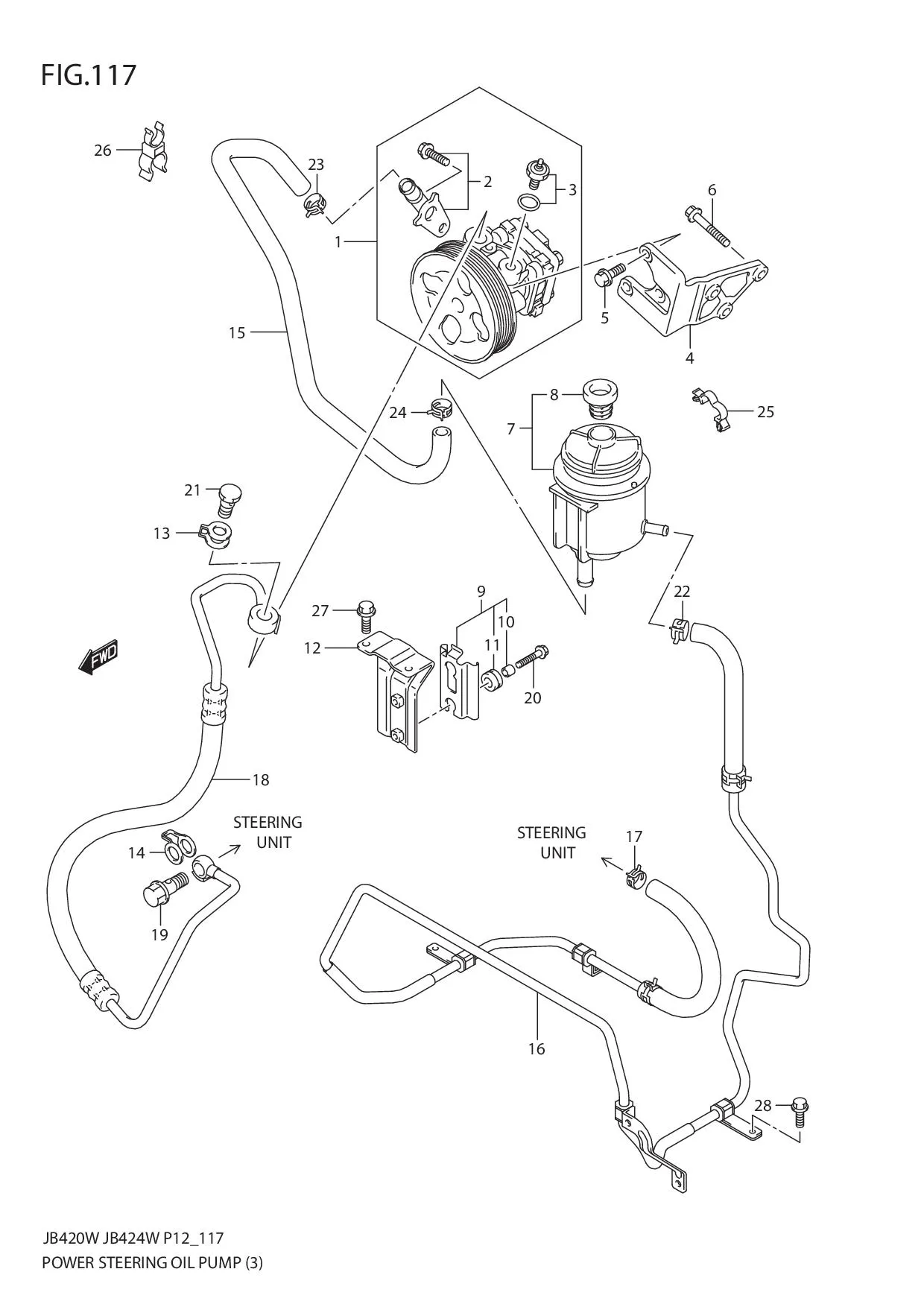 FIG.117 POWER STEERING OIL PUMP (3)