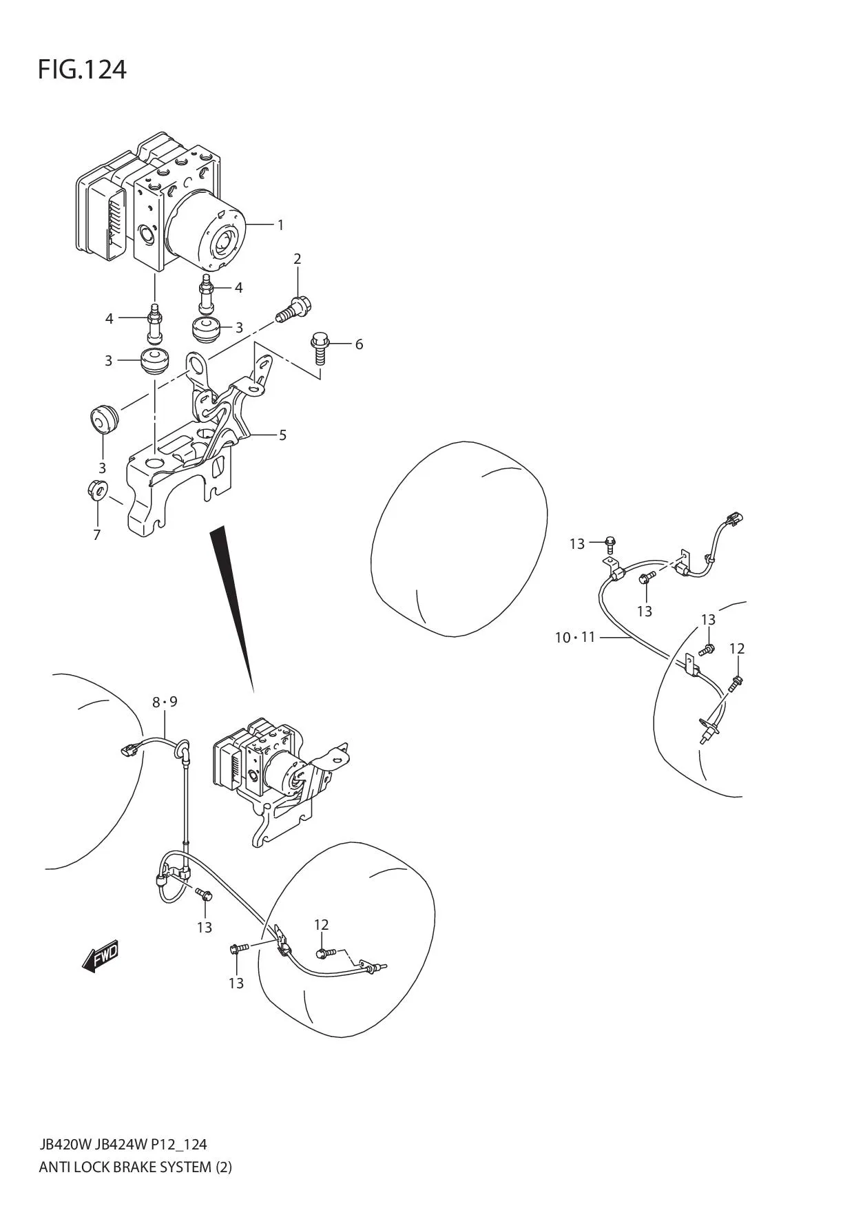 FIG.124 ANTI LOCK BRAKE SYSTEM (JB424W)