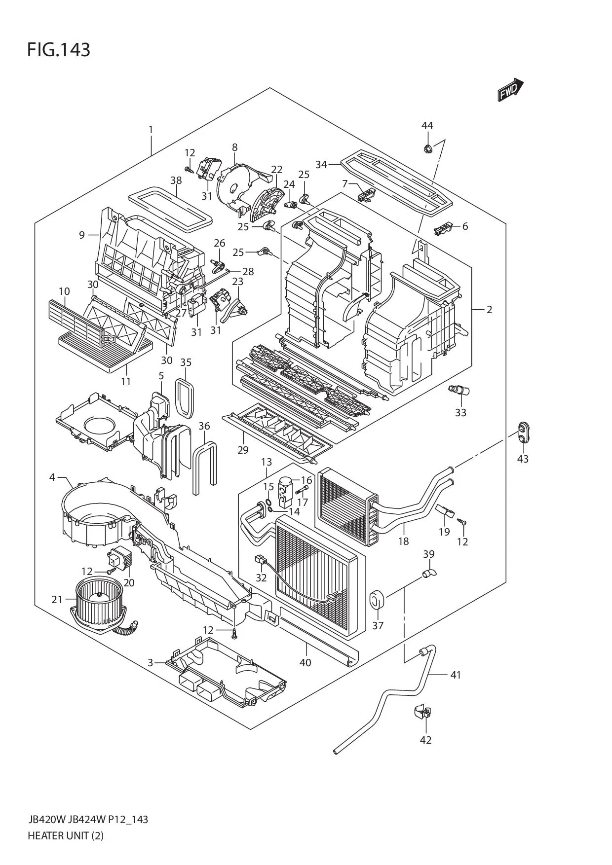 FIG.143 HEATER UNIT (JB424W)