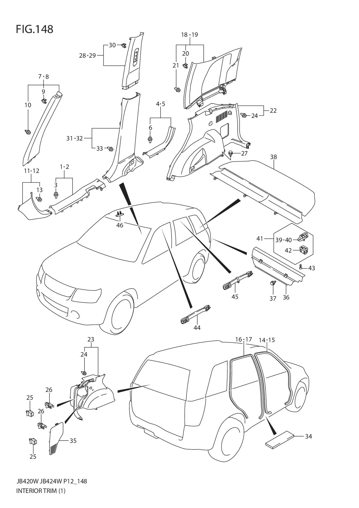 FIG.148 INTERIOR TRIM (JB420W)