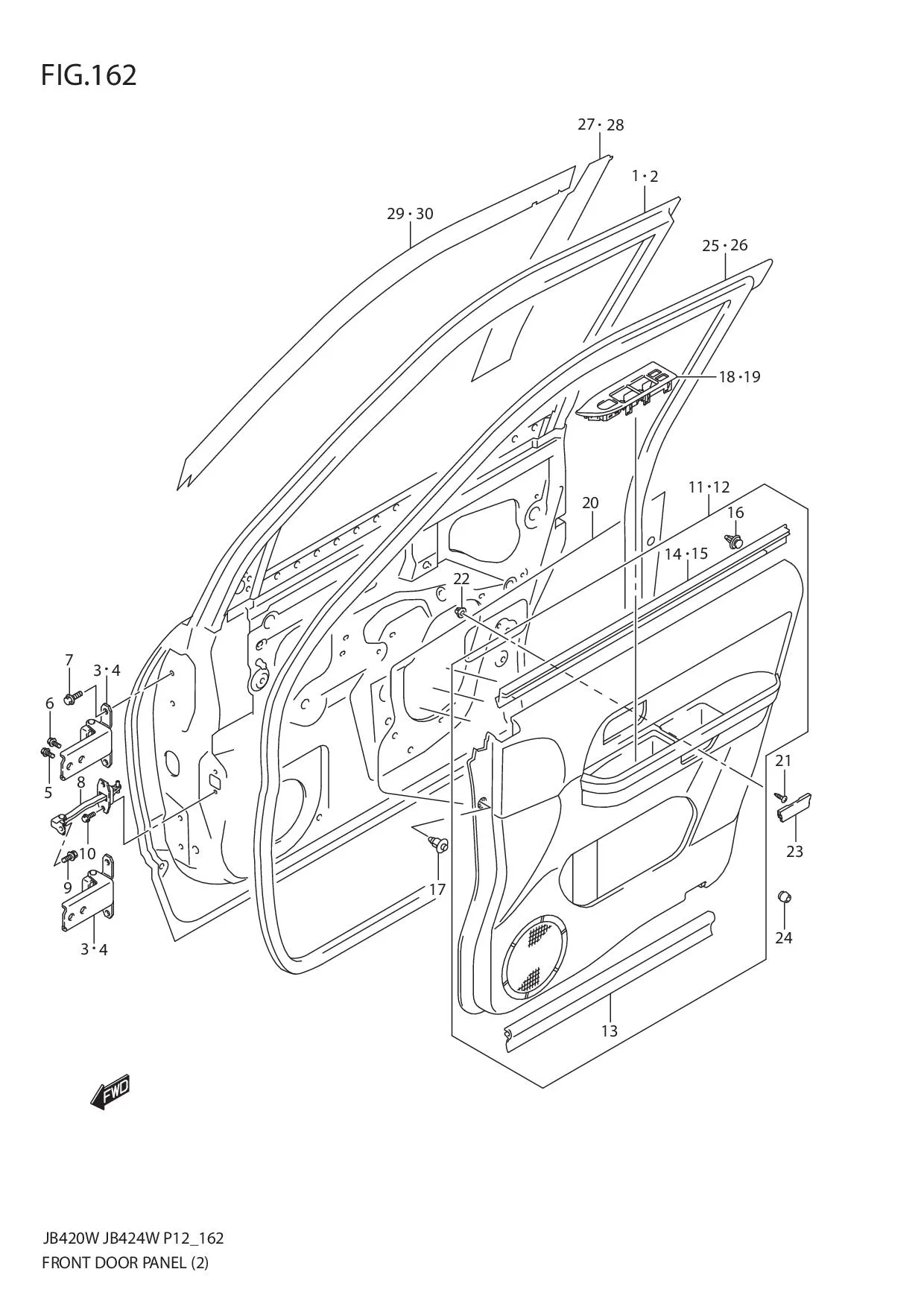 FIG.162 FRONT DOOR PANEL (JB424W)