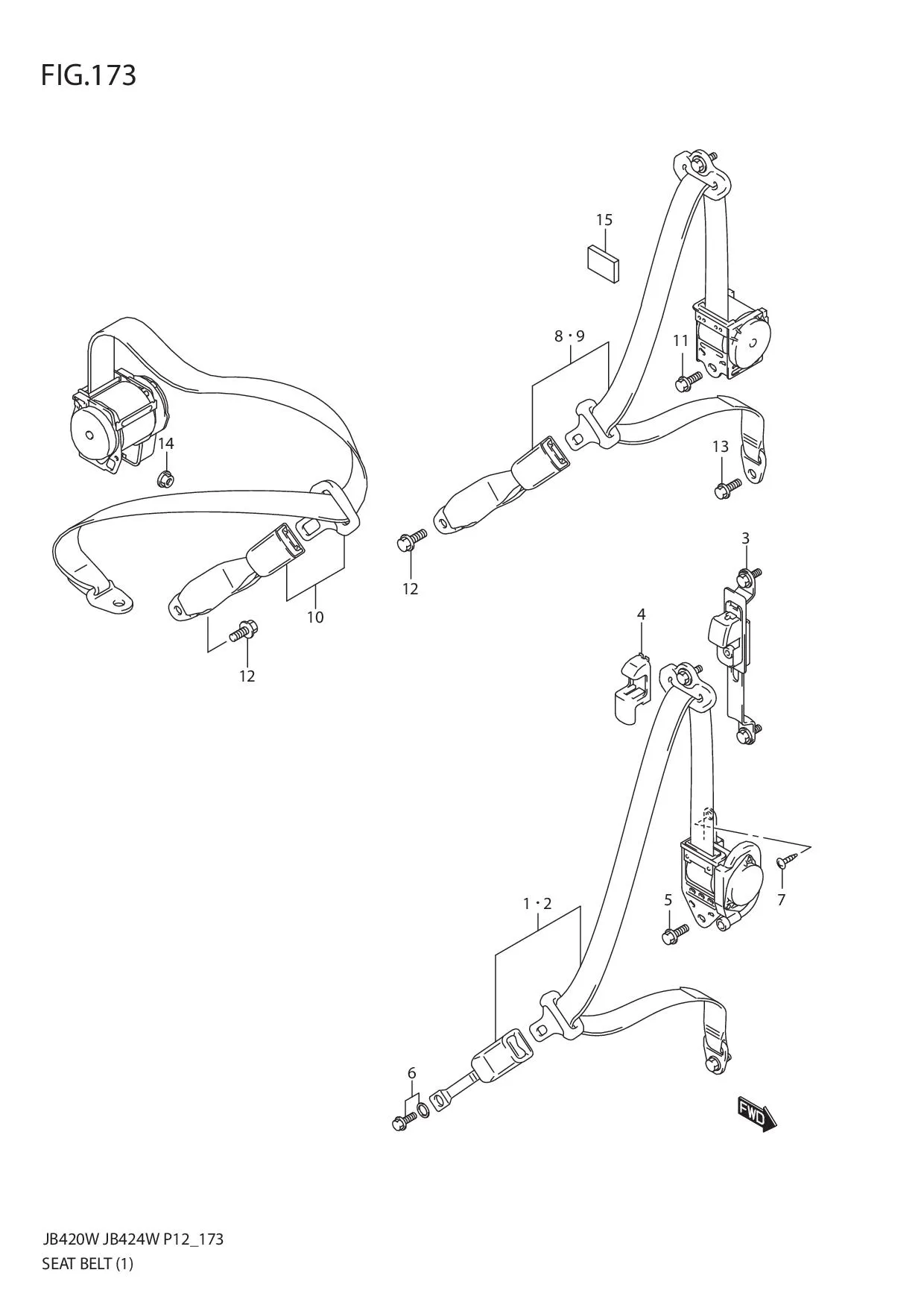 FIG.173 SEAT BELT (JB420W)