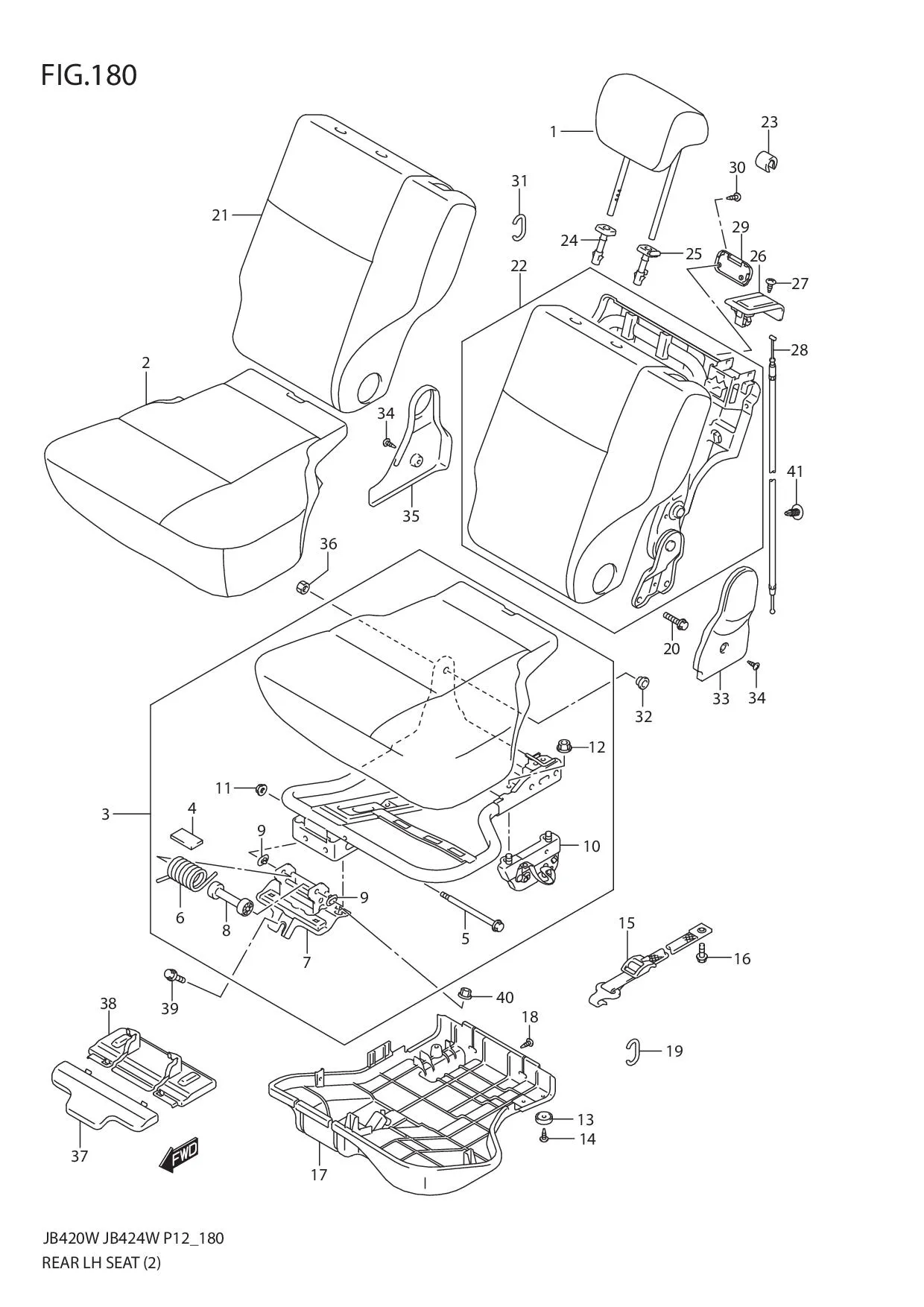 FIG.180 REAR LH SEAT (JB424W)