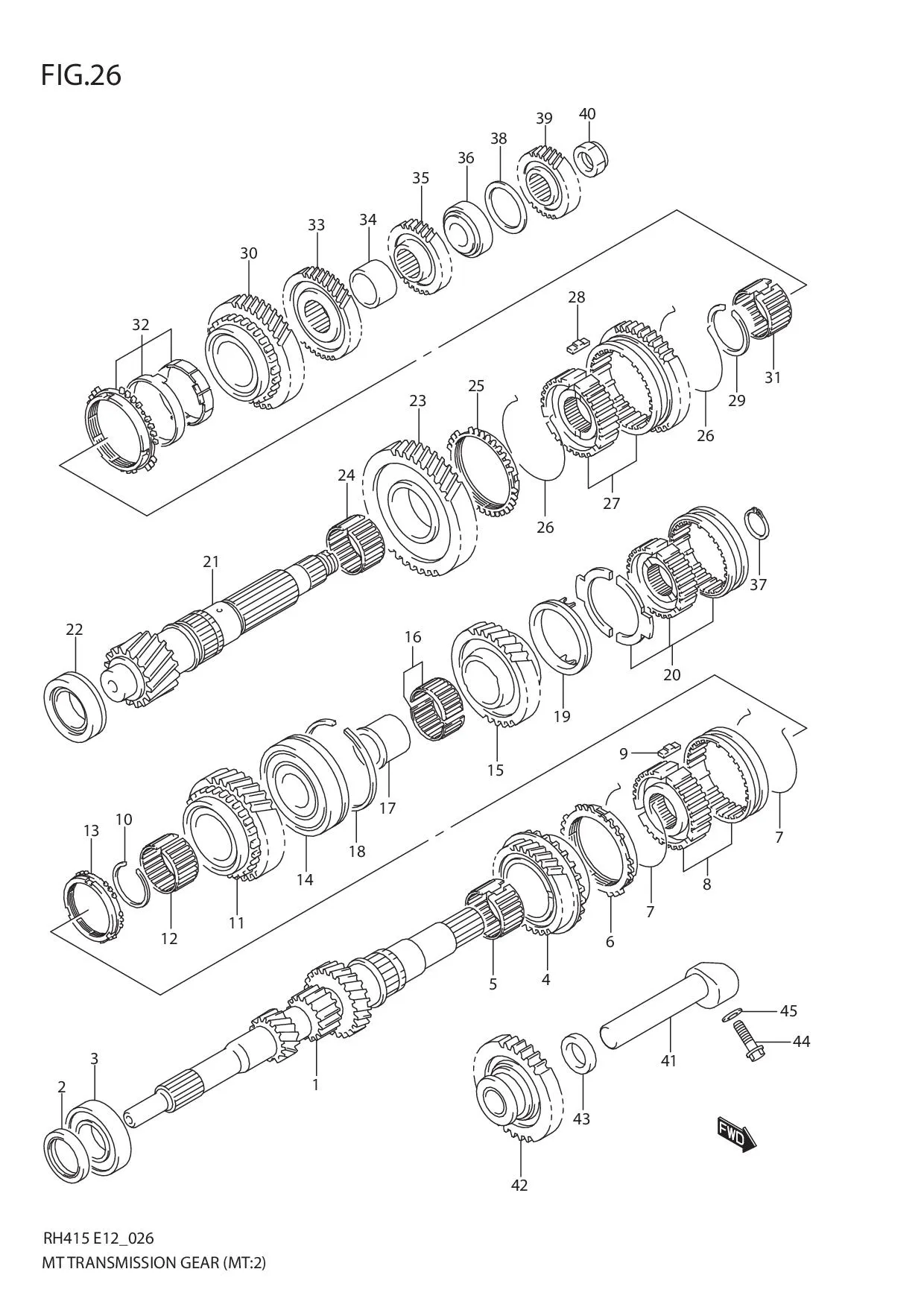 FIG.26 MT TRANSMISSION GEAR (MT:TYPE 2)