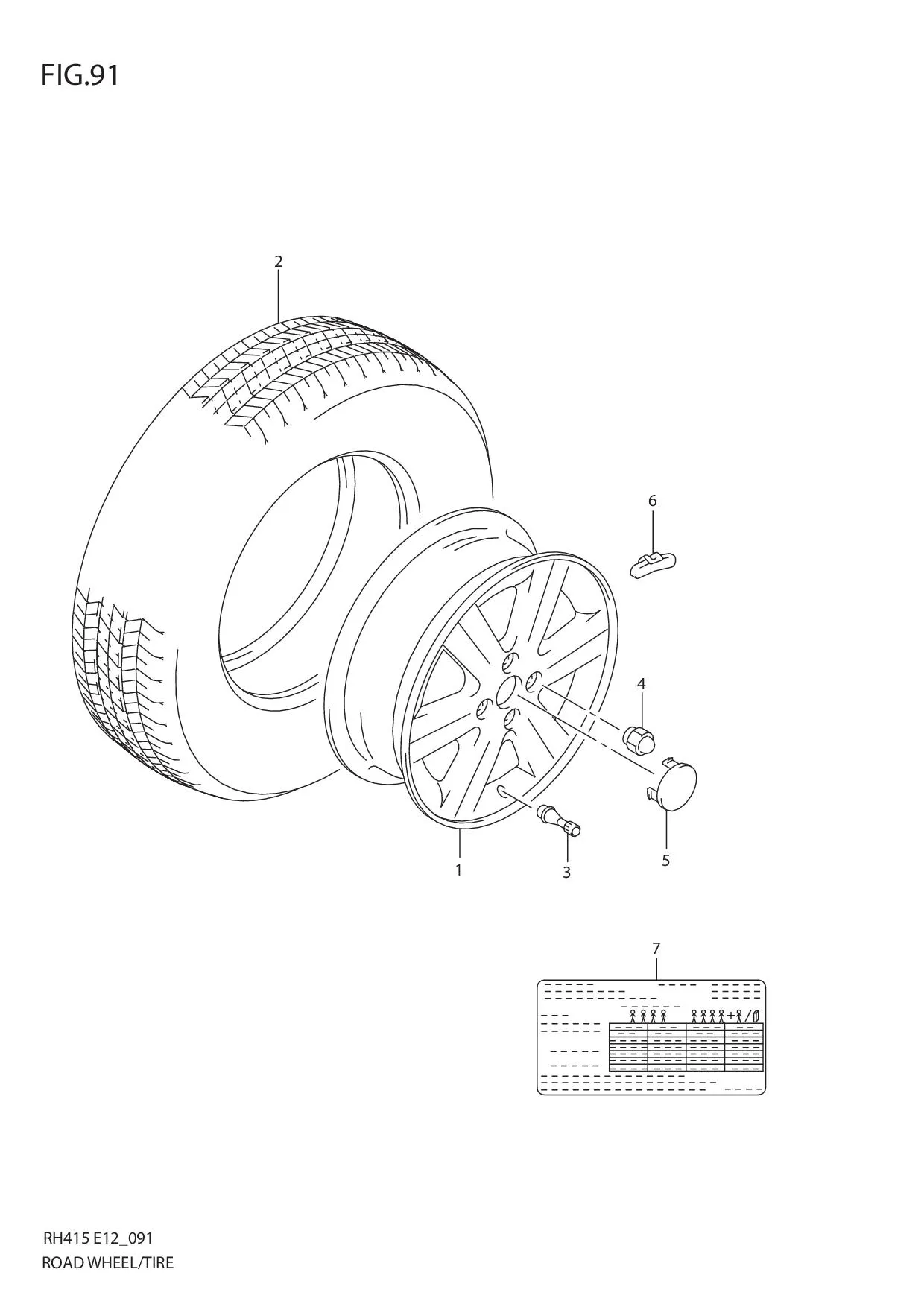 FIG.91 ROAD WHEEL/TIRE