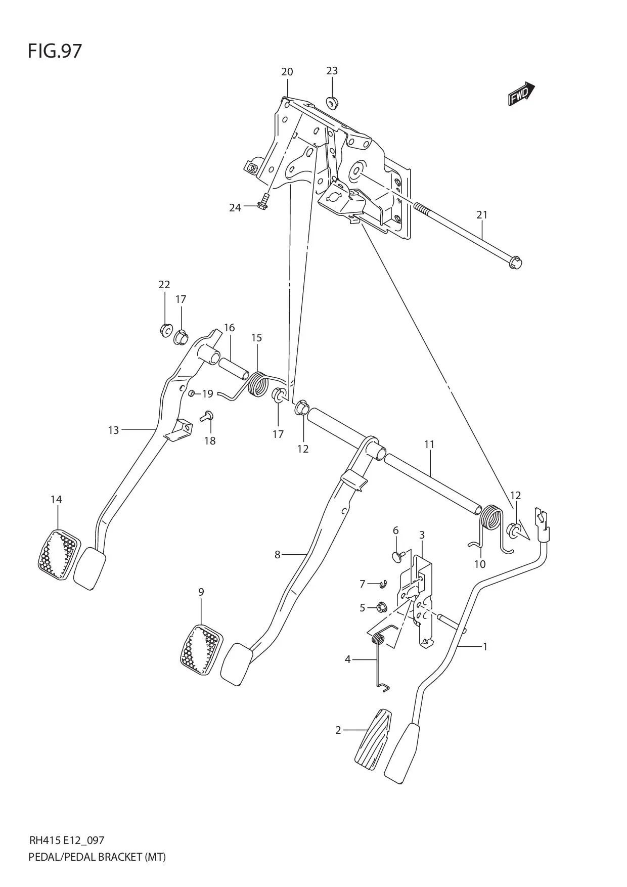 FIG.97 PEDAL/PEDAL BRACKET (MT)