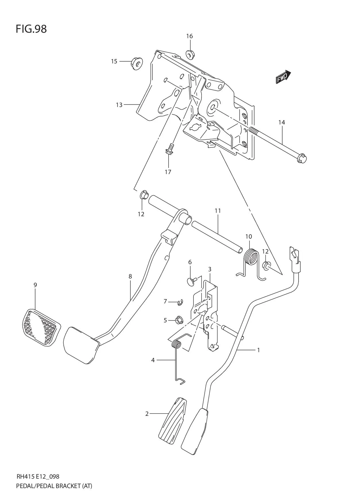 FIG.98 PEDAL/PEDAL BRACKET (AT)