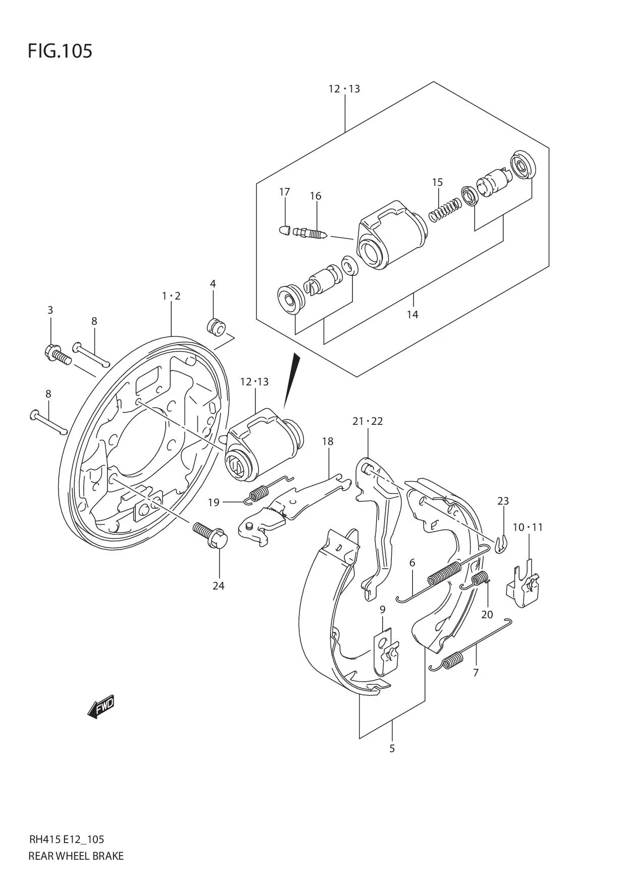 FIG.105 REAR WHEEL BRAKE
