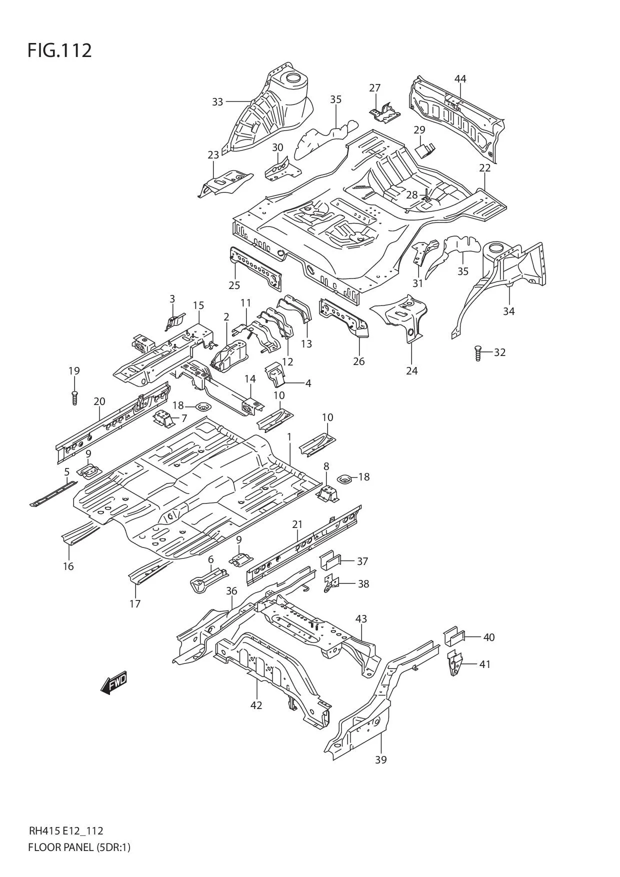 FIG.112 FLOOR PANEL (TYPE 1:5DR)