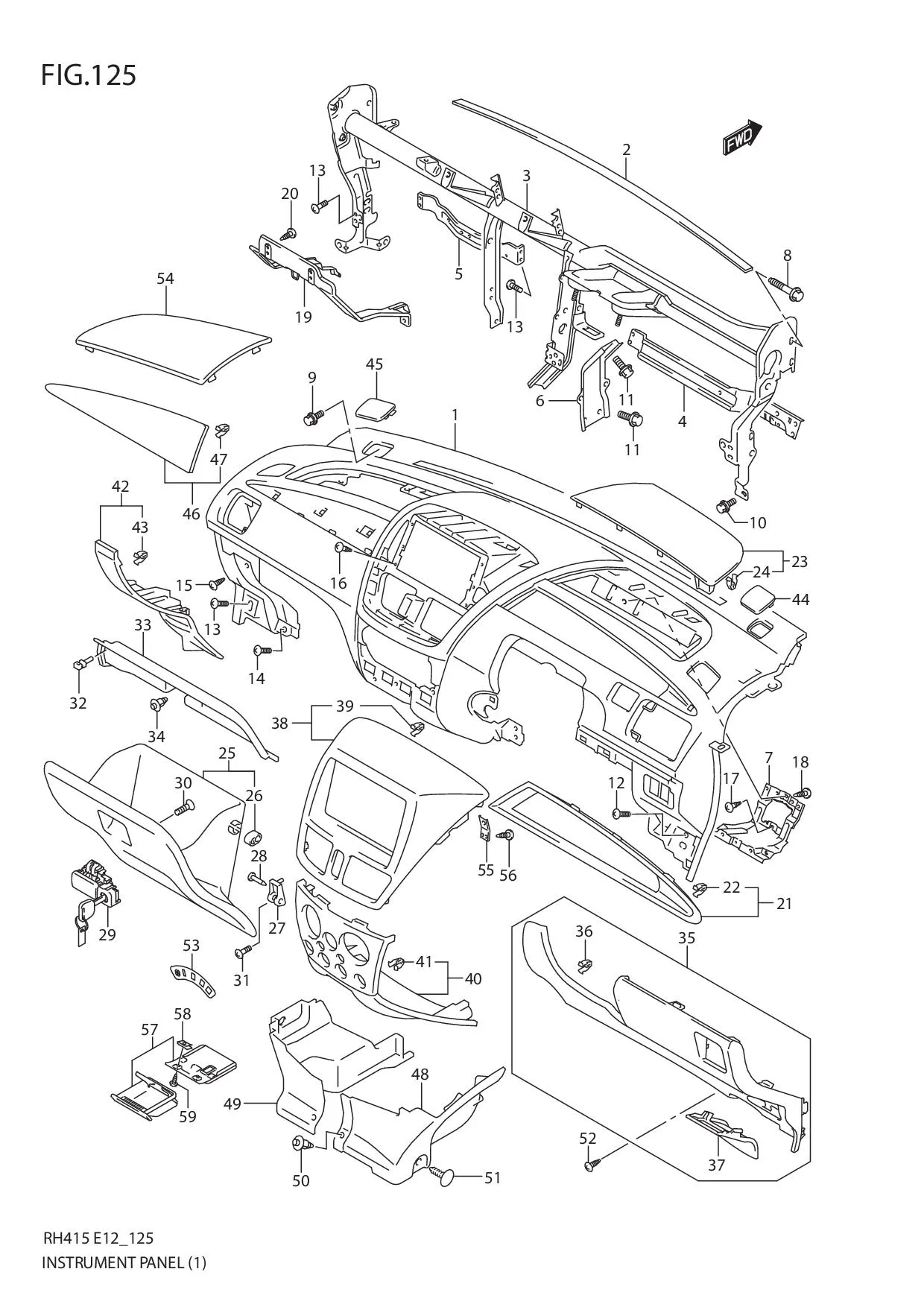 FIG.125 INSTRUMENT PANEL (TYPE 1)