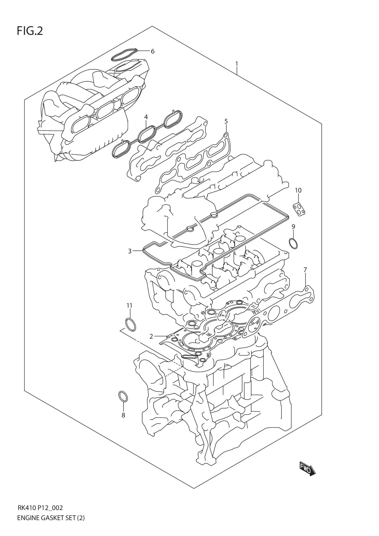 FIG.2 ENGINE GASKET SET (2)