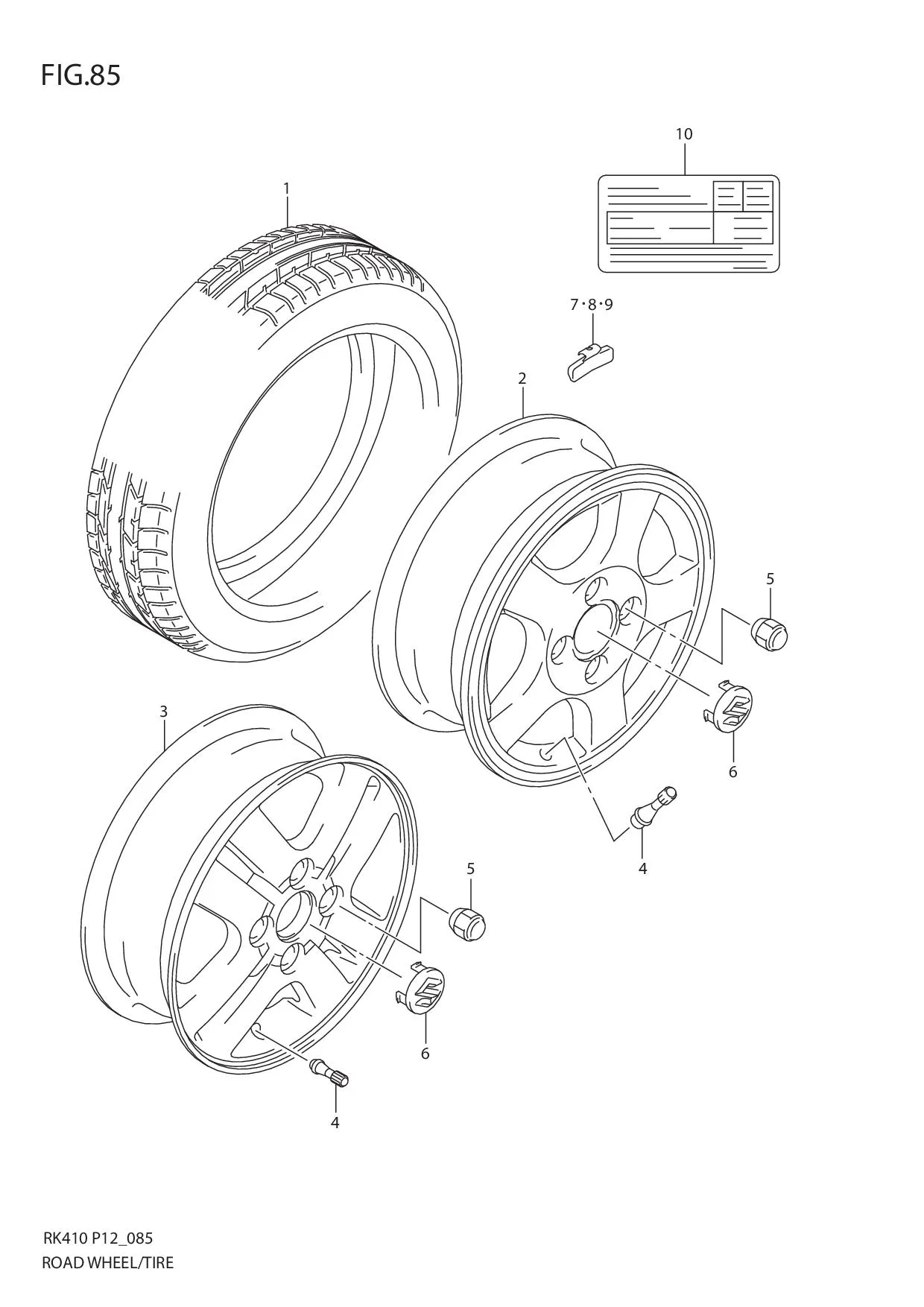 FIG.85 ROAD WHEEL/TIRE