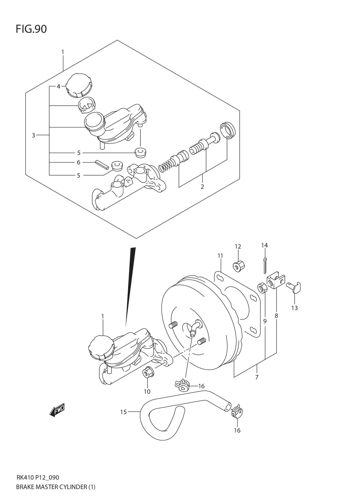 FIG.90 BRAKE MASTER CYLINDER (1)