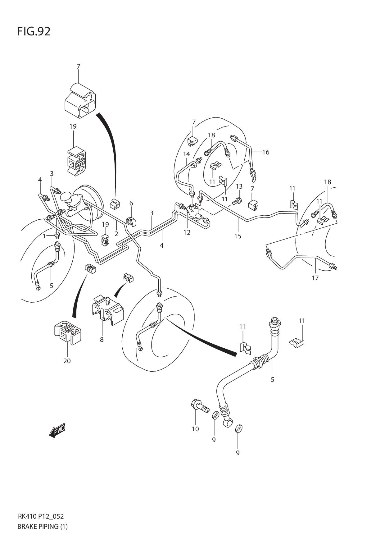 FIG.92 BRAKE PIPING (1)