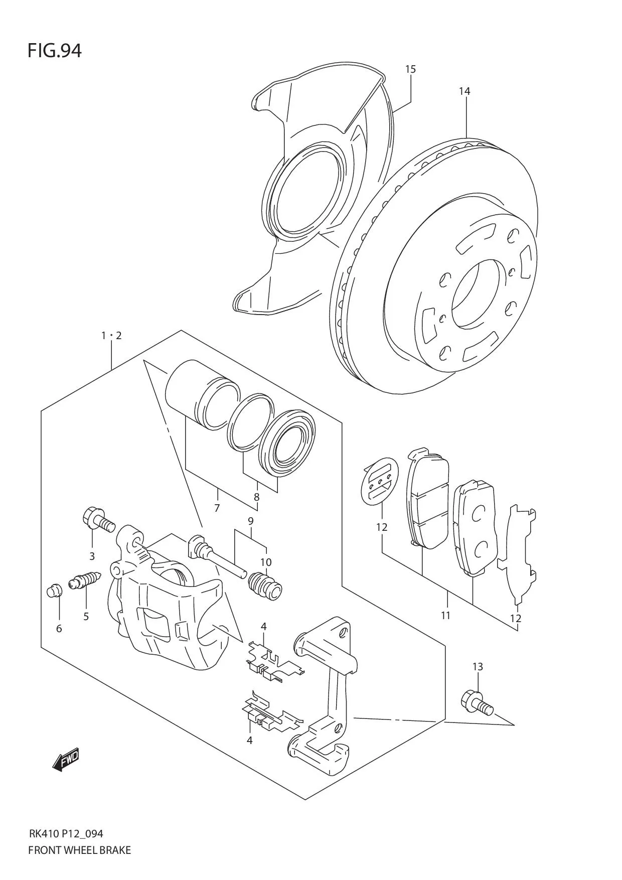 FIG.94 FRONT WHEEL BRAKE