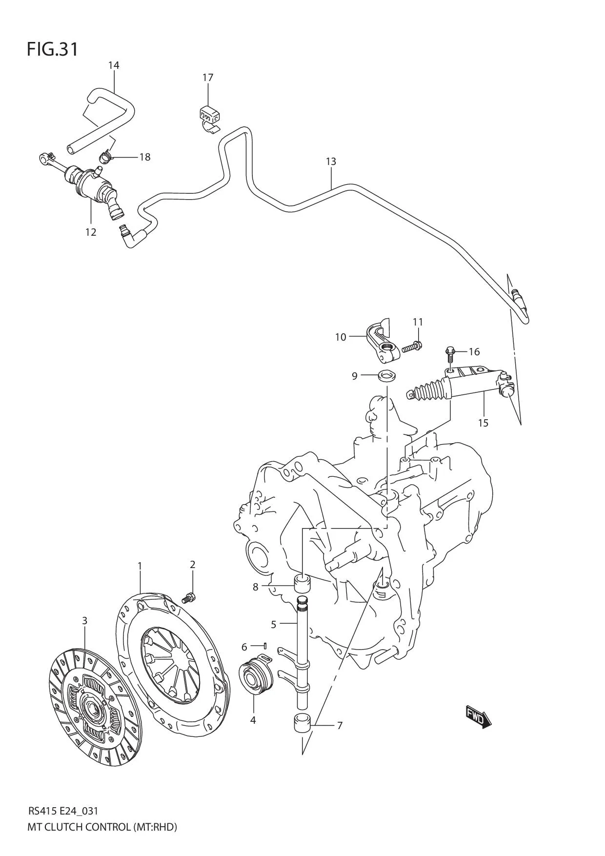 FIG.31 MT CLUTCH CONTROL (MT:RHD)