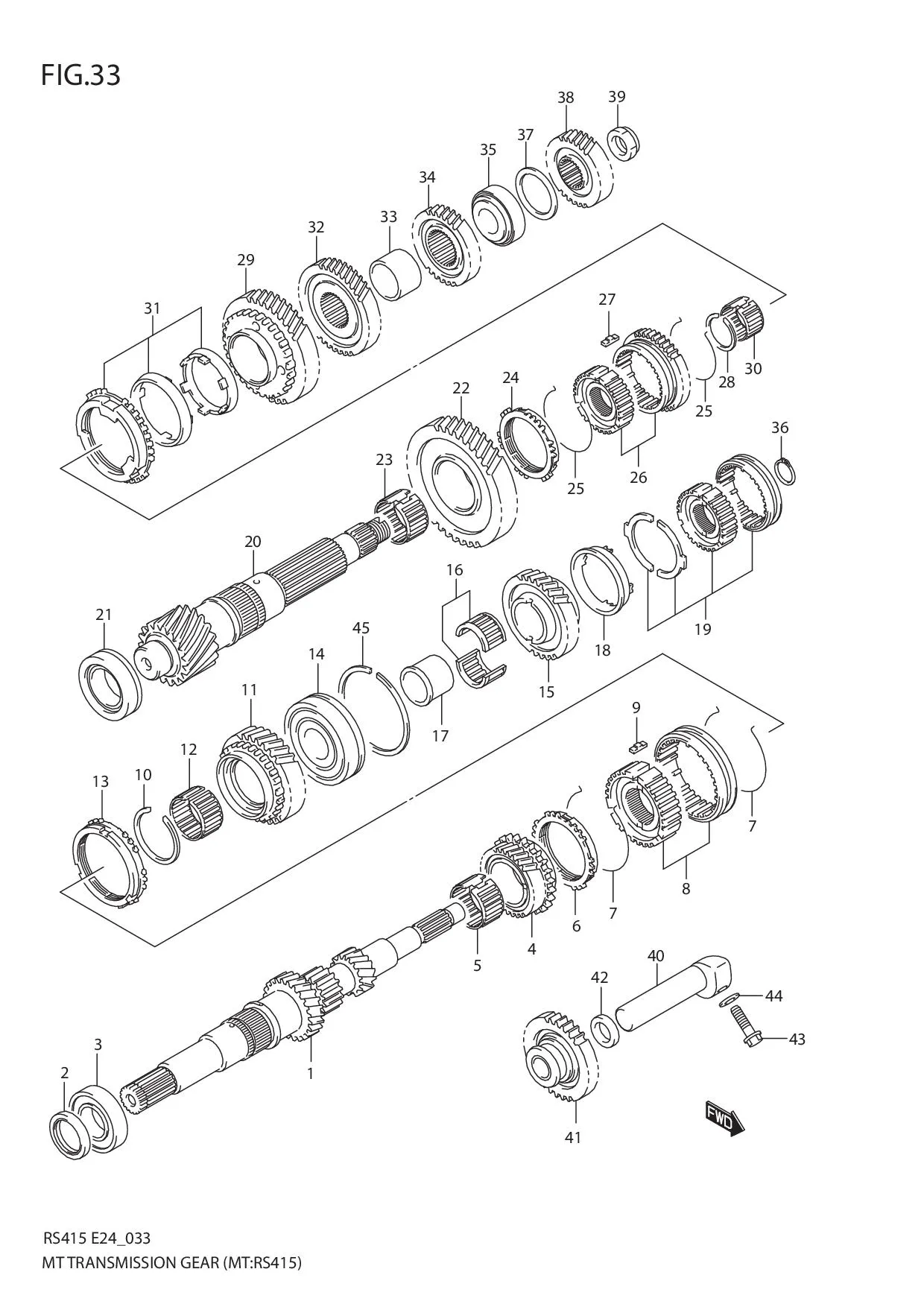 FIG.33 MT TRANSMISSION GEAR (MT:RS415)