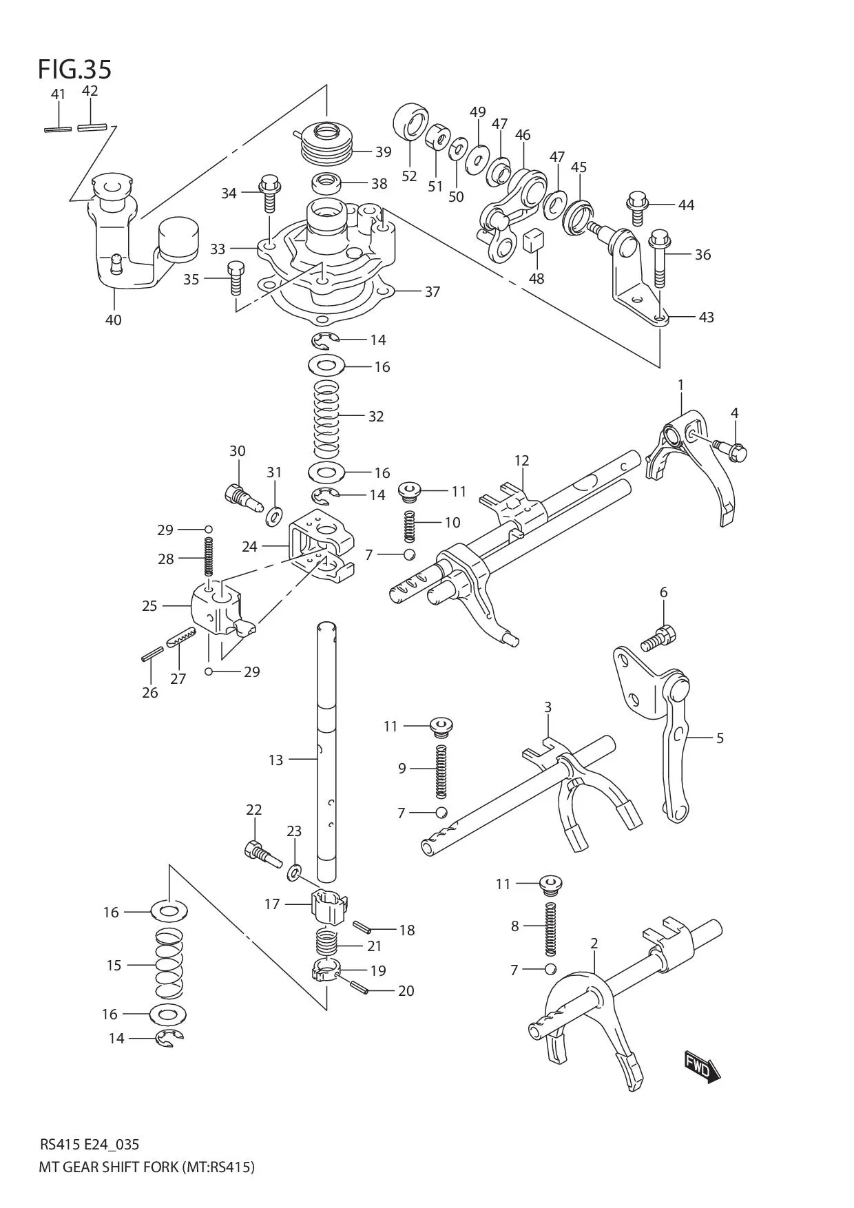 FIG.35 MT GEAR SHIFT FORK (MT:RS415)