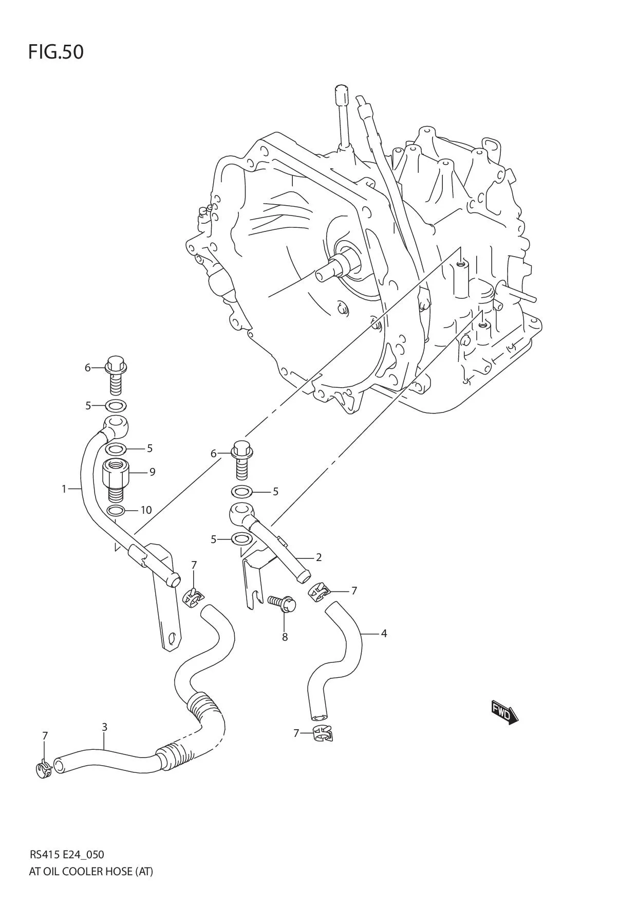 FIG.50 AT OIL COOLER HOSE (AT)
