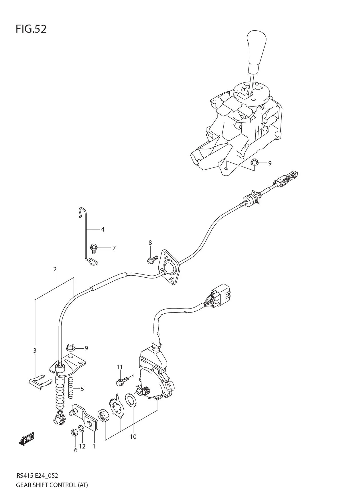 FIG.52 GEAR SHIFT CONTROL (AT)