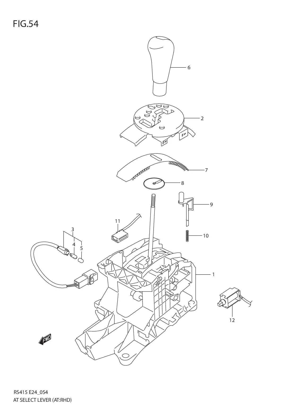 FIG.54 AT SELECT LEVER (AT:RHD)