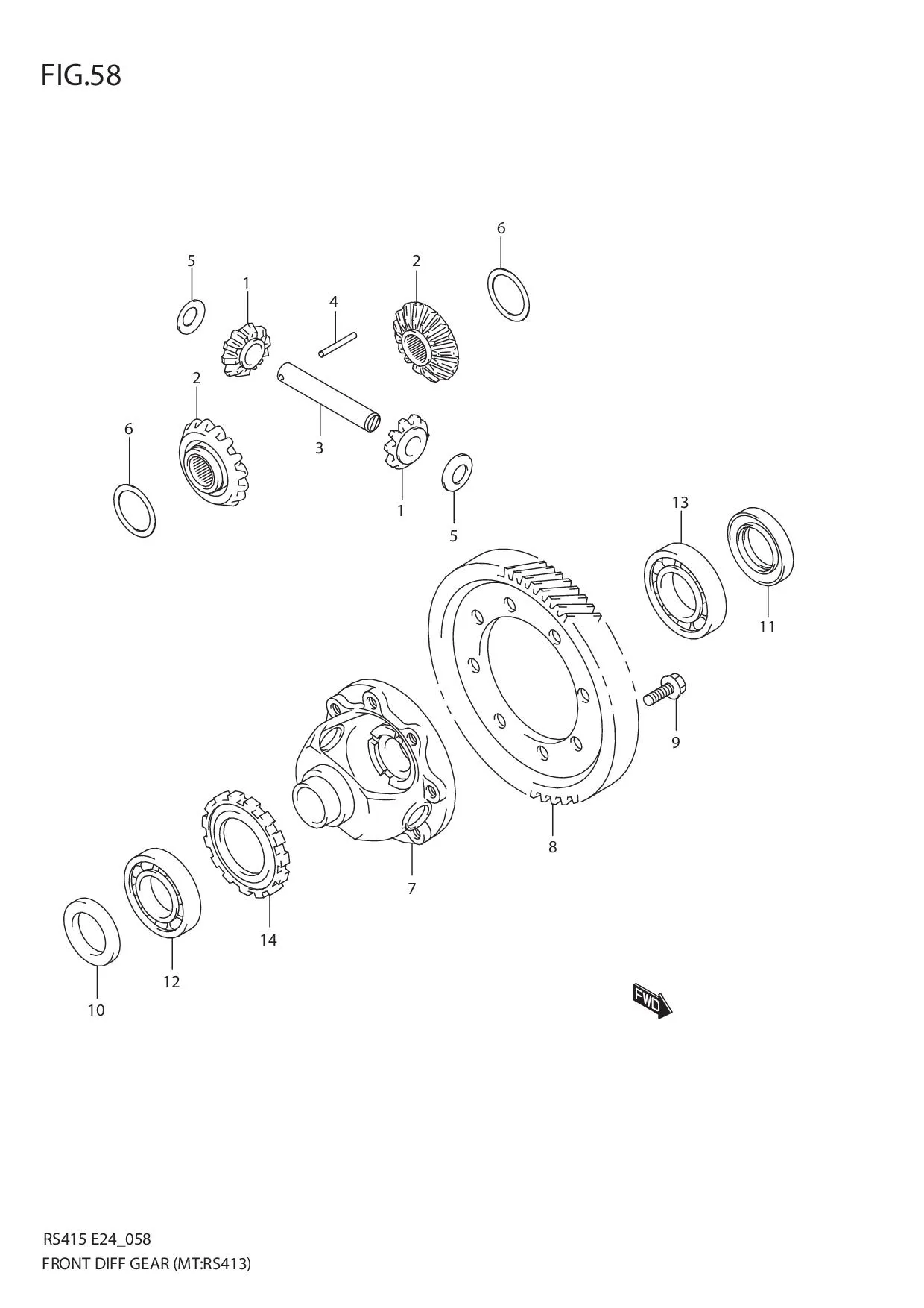 FIG.58 FRONT DIFF GEAR (MT:RS413)