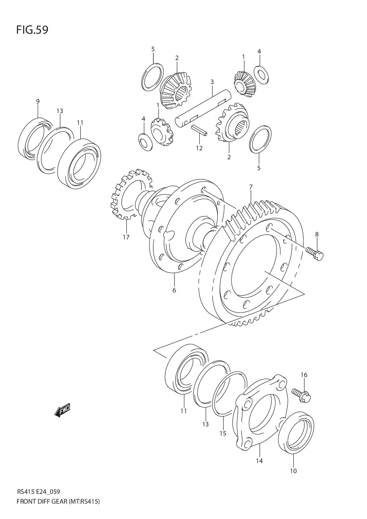 FIG.59 FRONT DIFF GEAR (MT:RS415)