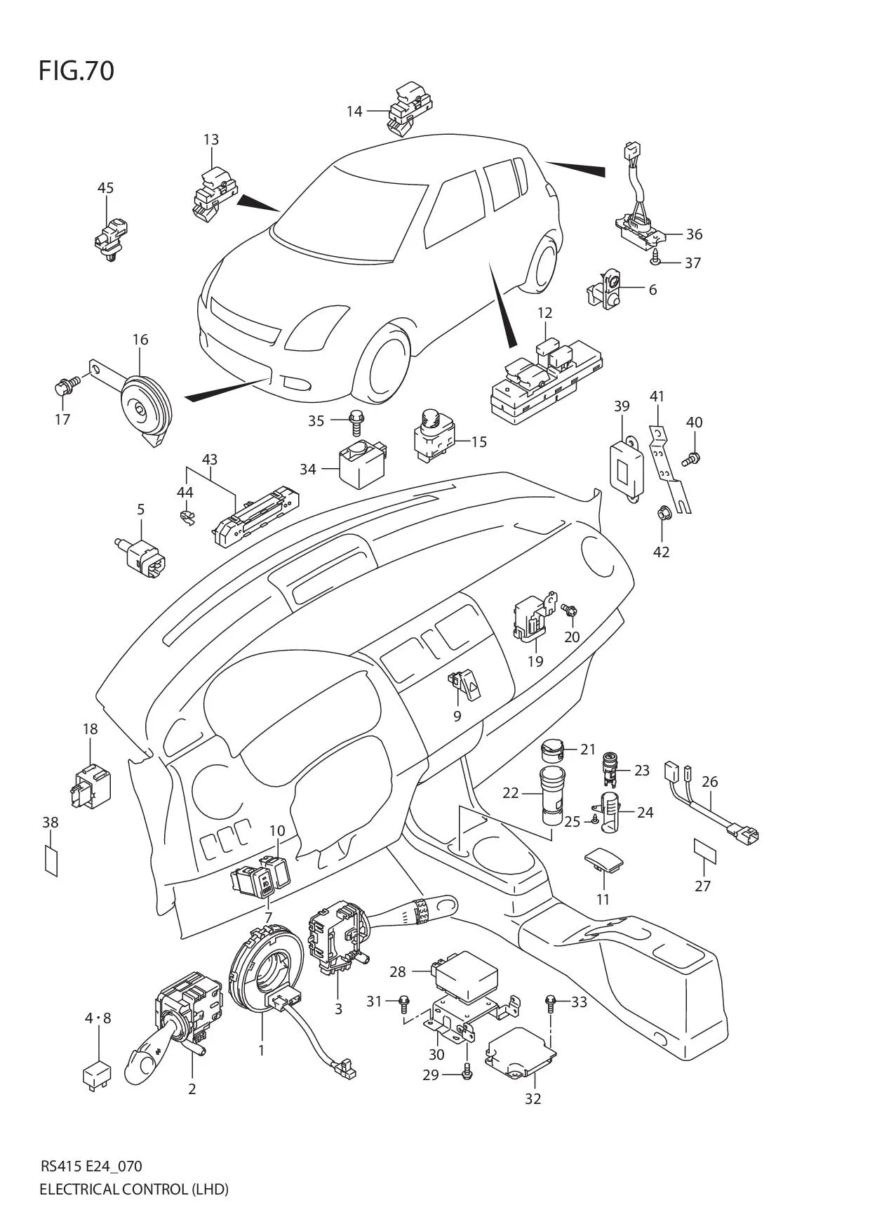 FIG.70 ELECTRICAL CONTROL (LHD)