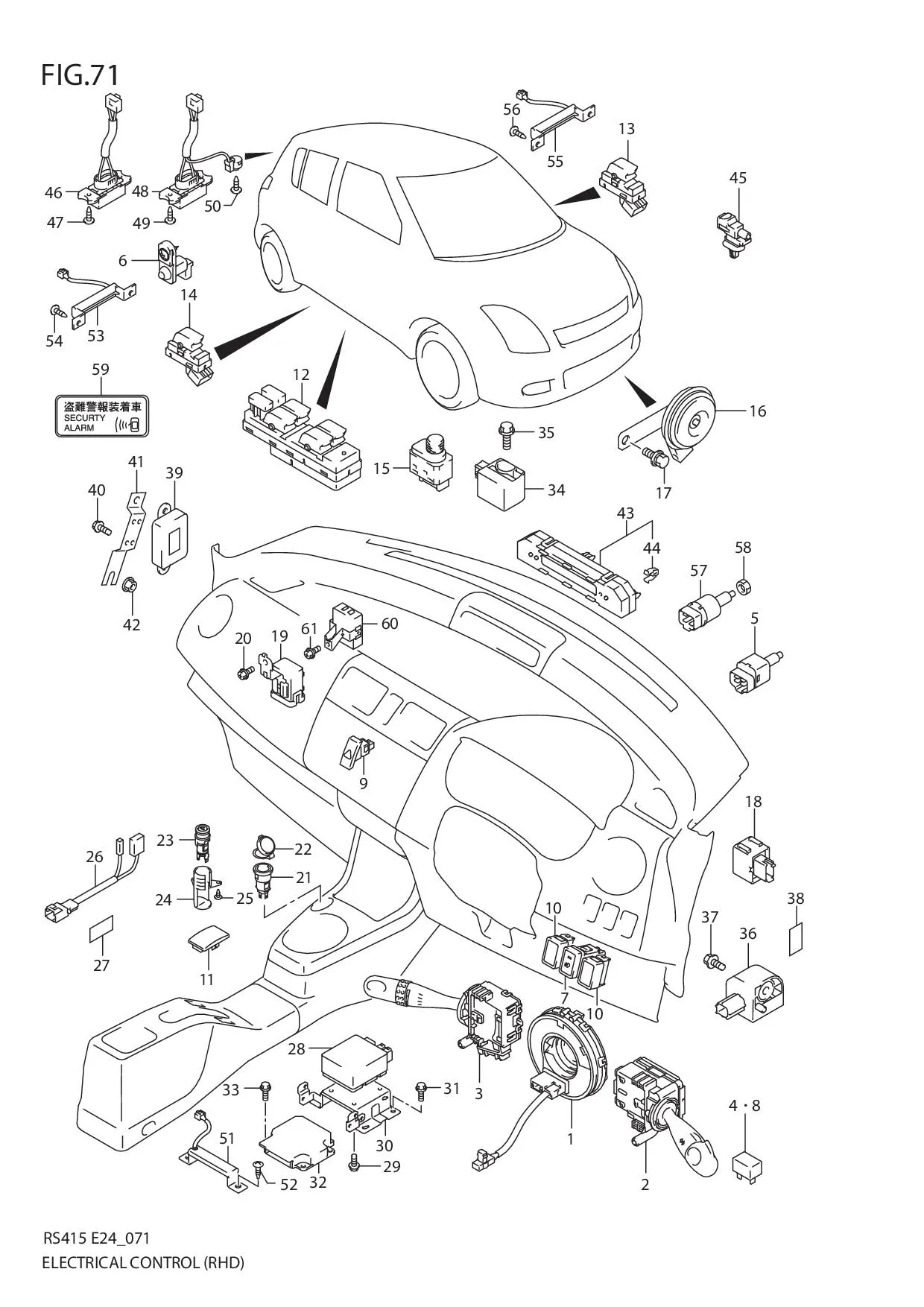 FIG.71 ELECTRICAL CONTROL (RHD)