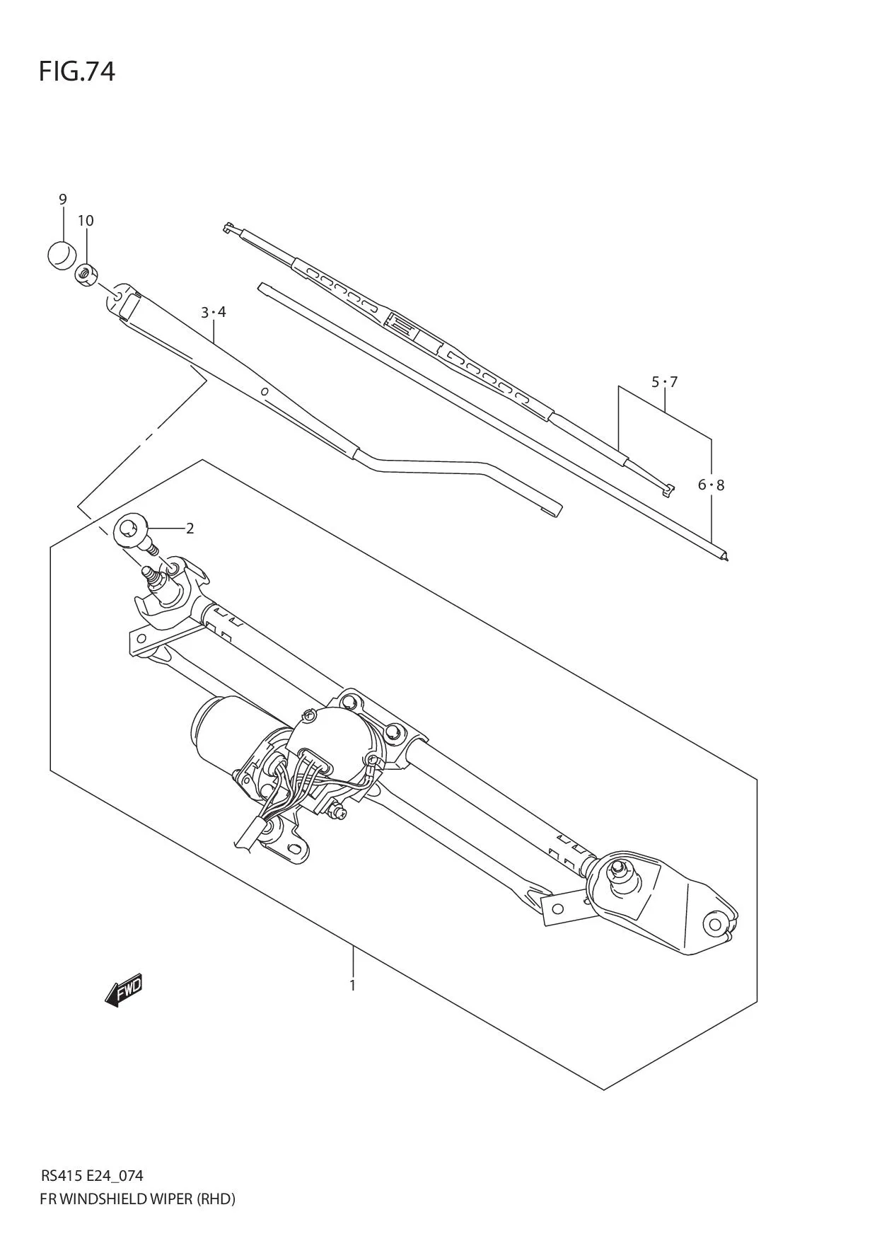 FIG.74 FRONT WINDOW WIPER (RHD)
