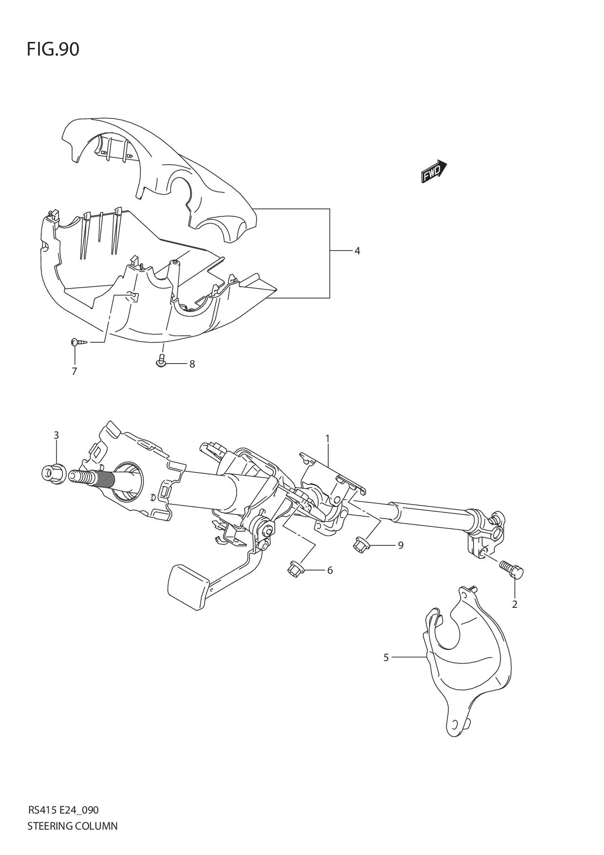 FIG.90 STEERING COLUMN