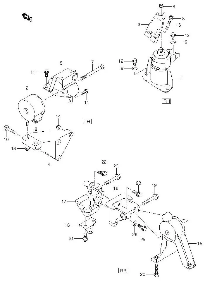 FIG.5 ENGINE MOUNTING (MT)