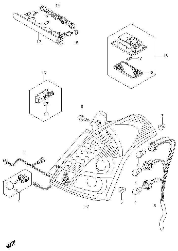 FIG.53 REAR LAMP AND ROOM LAMP