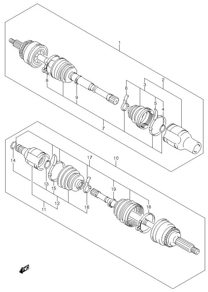 FIG.64 FRONT DRIVE SHAFT (AT)