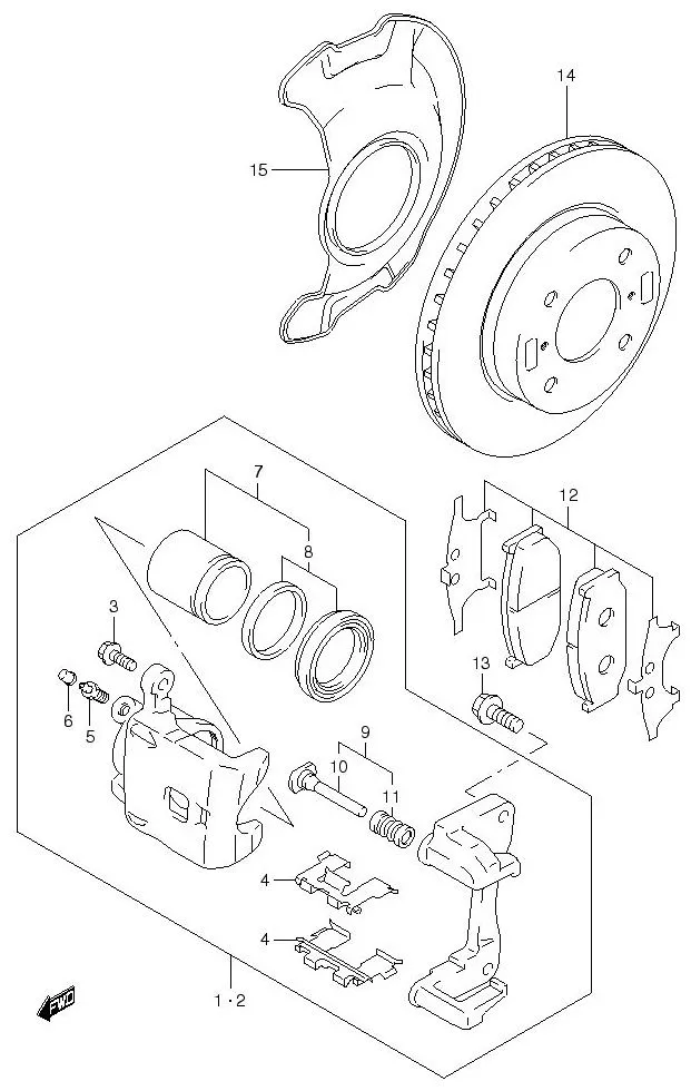 FIG.76 FRONT WHEEL BRAKE