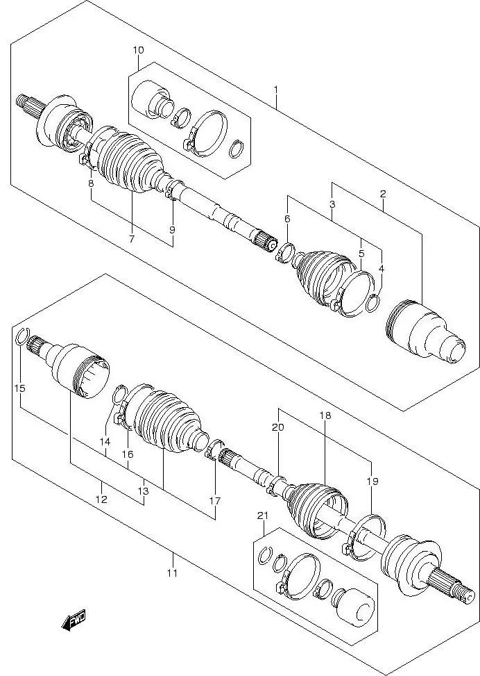 FIG.64 FRONT DRIVE SHAFT (AT)