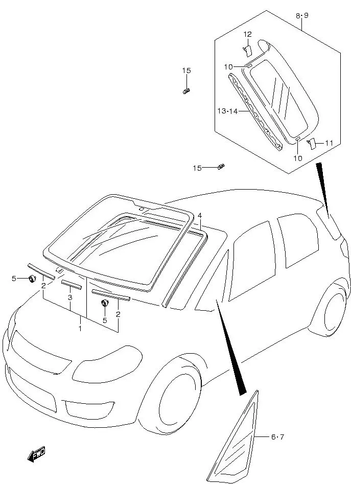 FIG.101 WINDSHIELD GLASS