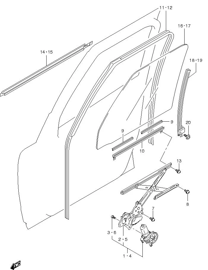 FIG.103 FRONT DOOR REGULATOR