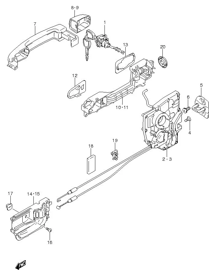 FIG.104 FRONT DOOR LOCK