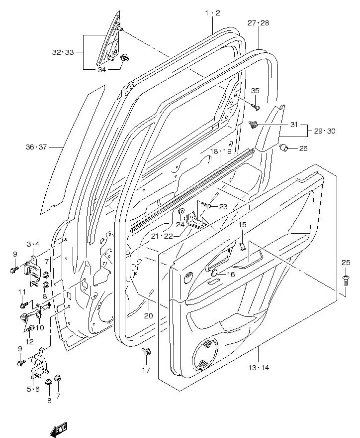 FIG.105 REAR DOOR PANEL