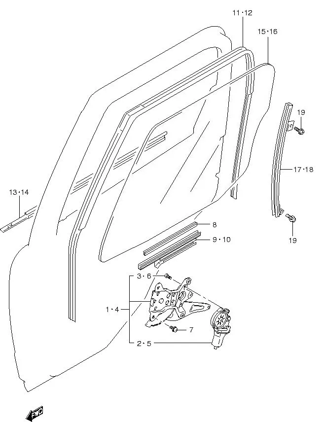 FIG.106 REAR DOOR REGULATOR
