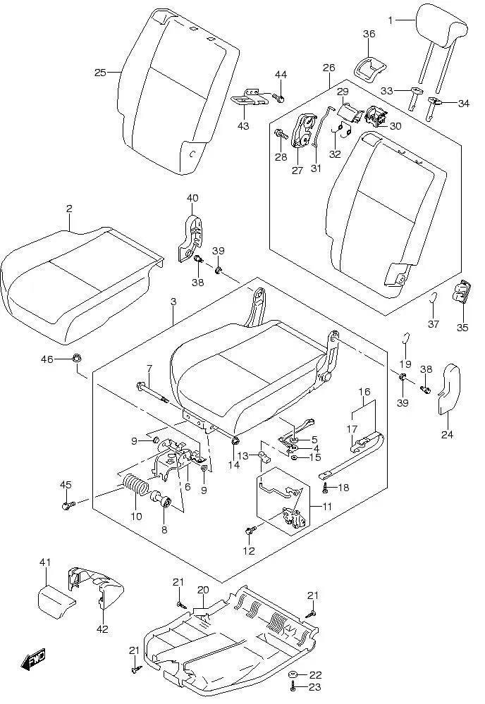 FIG.113 RH REAR SEAT