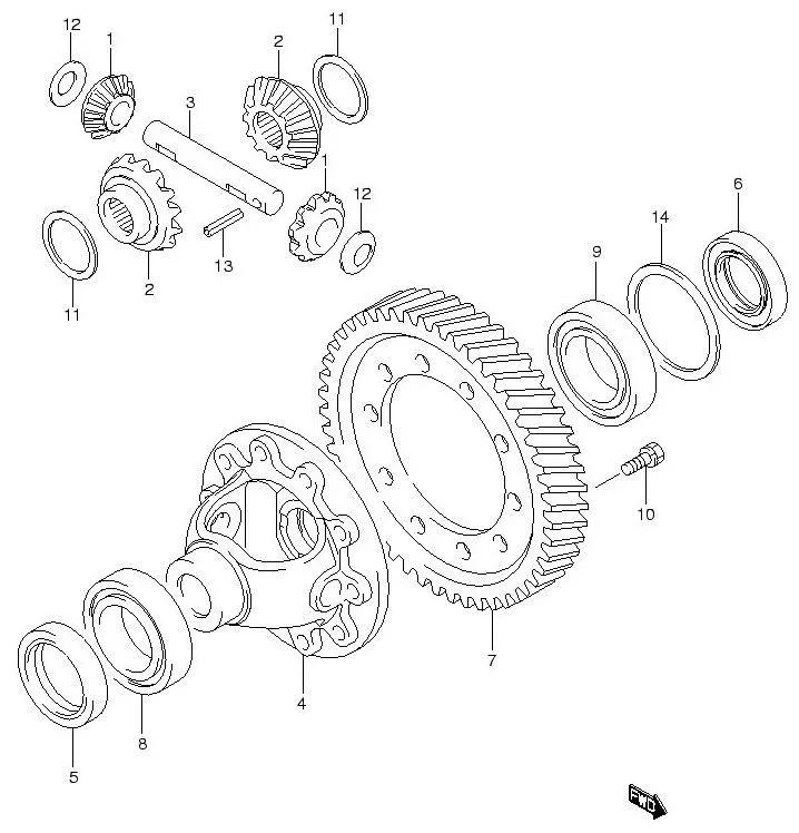 FIG.44 FRONT DIFT GEAR (MT)
