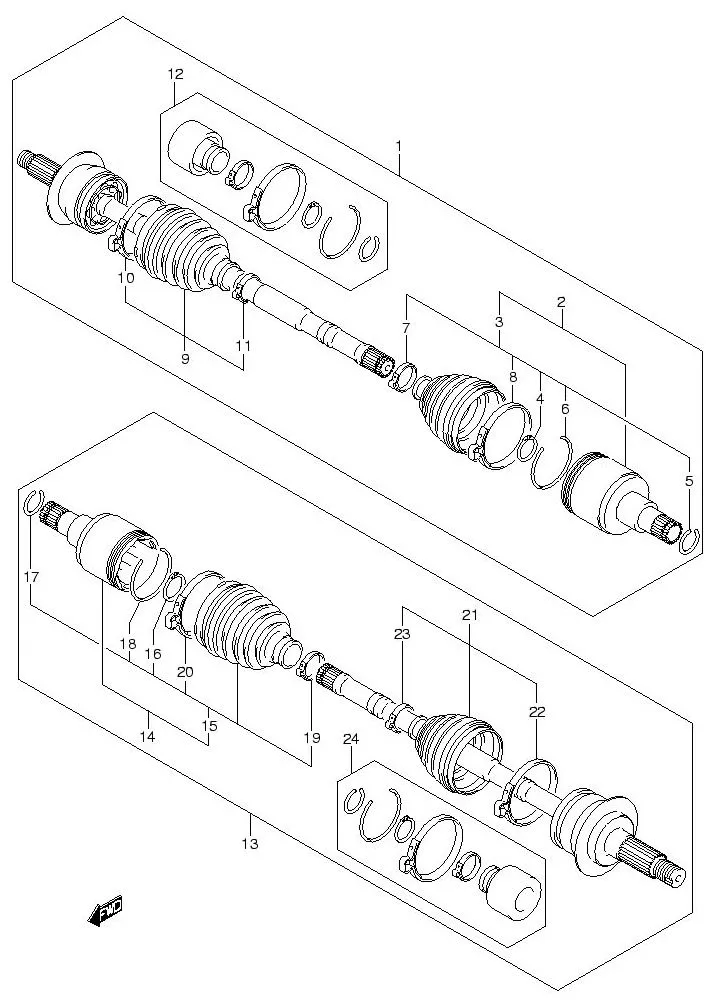 FIG.69 FRONT DRIVE SHAFT (MT)